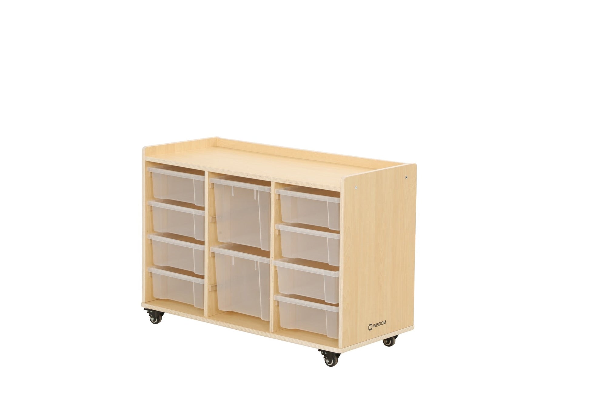 Wisdom - Opbergkast op wieltjes met 10 bakken (8 klein, 2 groot) - Playlaan