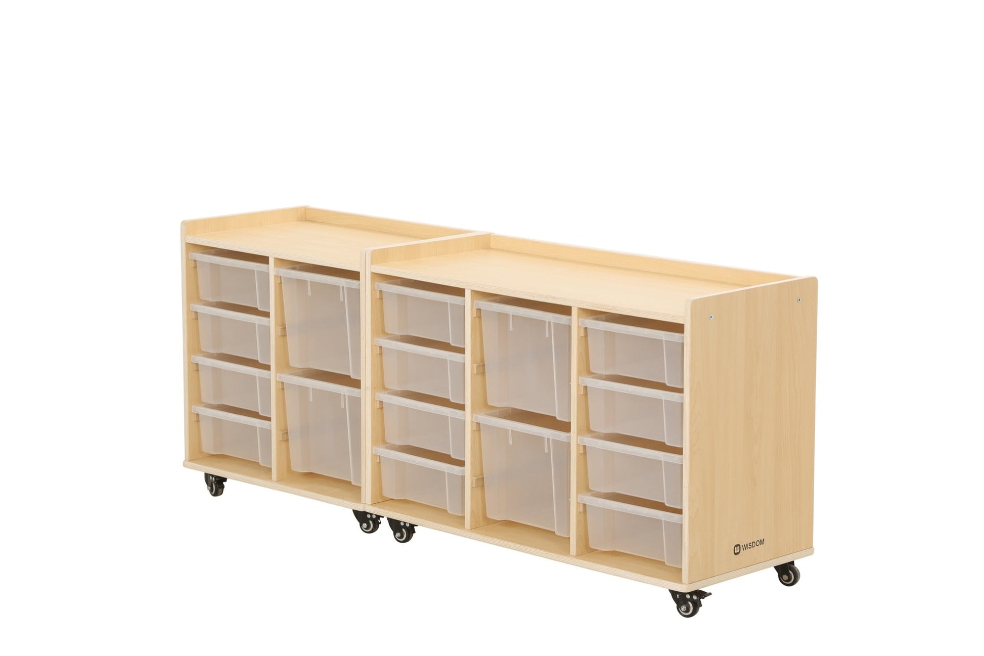 Wisdom - Opbergkast op wieltjes met 10 bakken (8 klein, 2 groot) - Playlaan