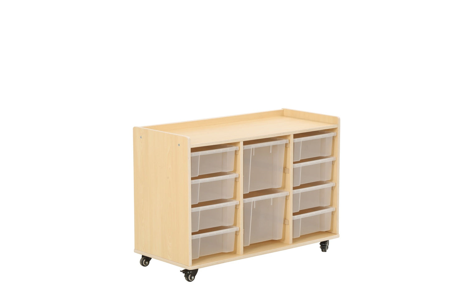 Wisdom - Opbergkast op wieltjes met 10 bakken (8 klein, 2 groot) - Playlaan