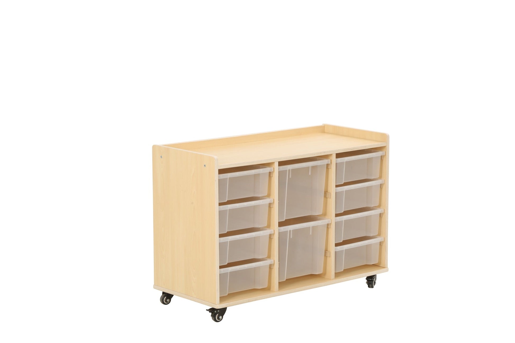 Wisdom - Opbergkast op wieltjes met 10 bakken (8 klein, 2 groot) - Playlaan