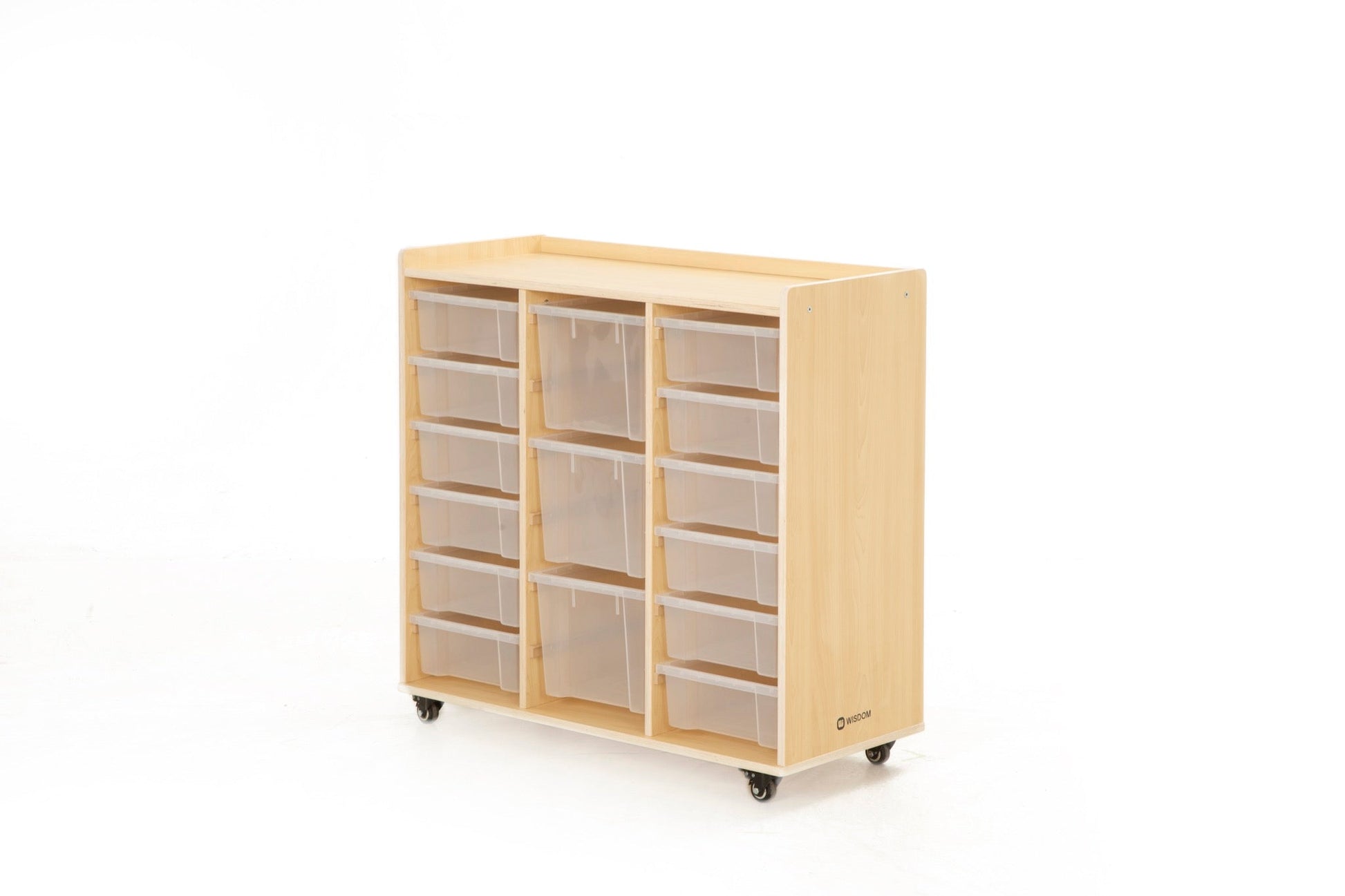 Wisdom - Opbergkast op wieltjes met 15 bakken (12 klein, 3 groot) - Playlaan