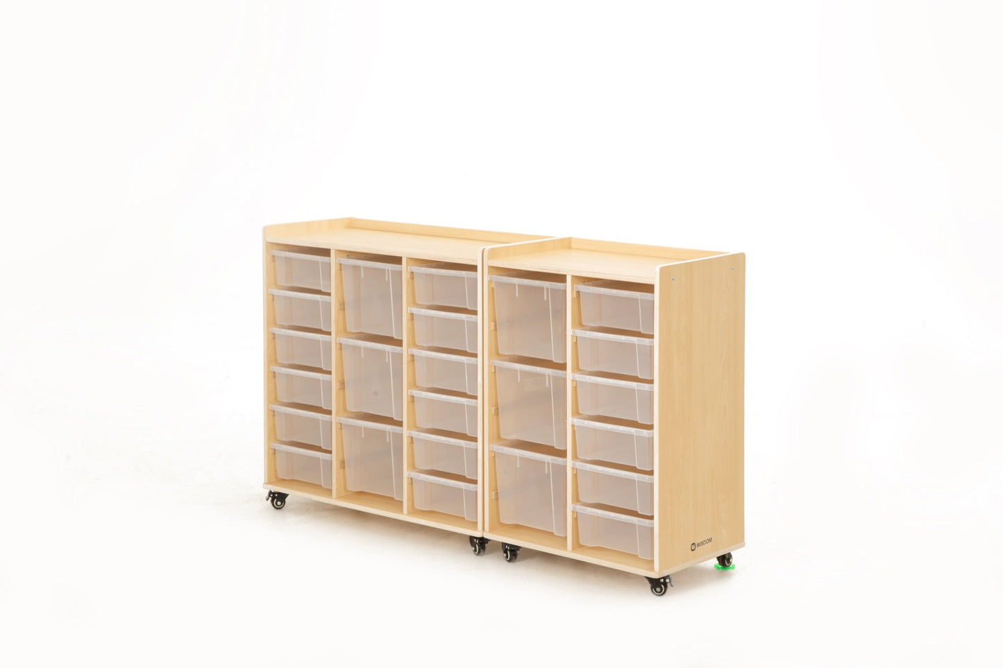 Wisdom - Opbergkast op wieltjes met 15 bakken (12 klein, 3 groot) - Playlaan