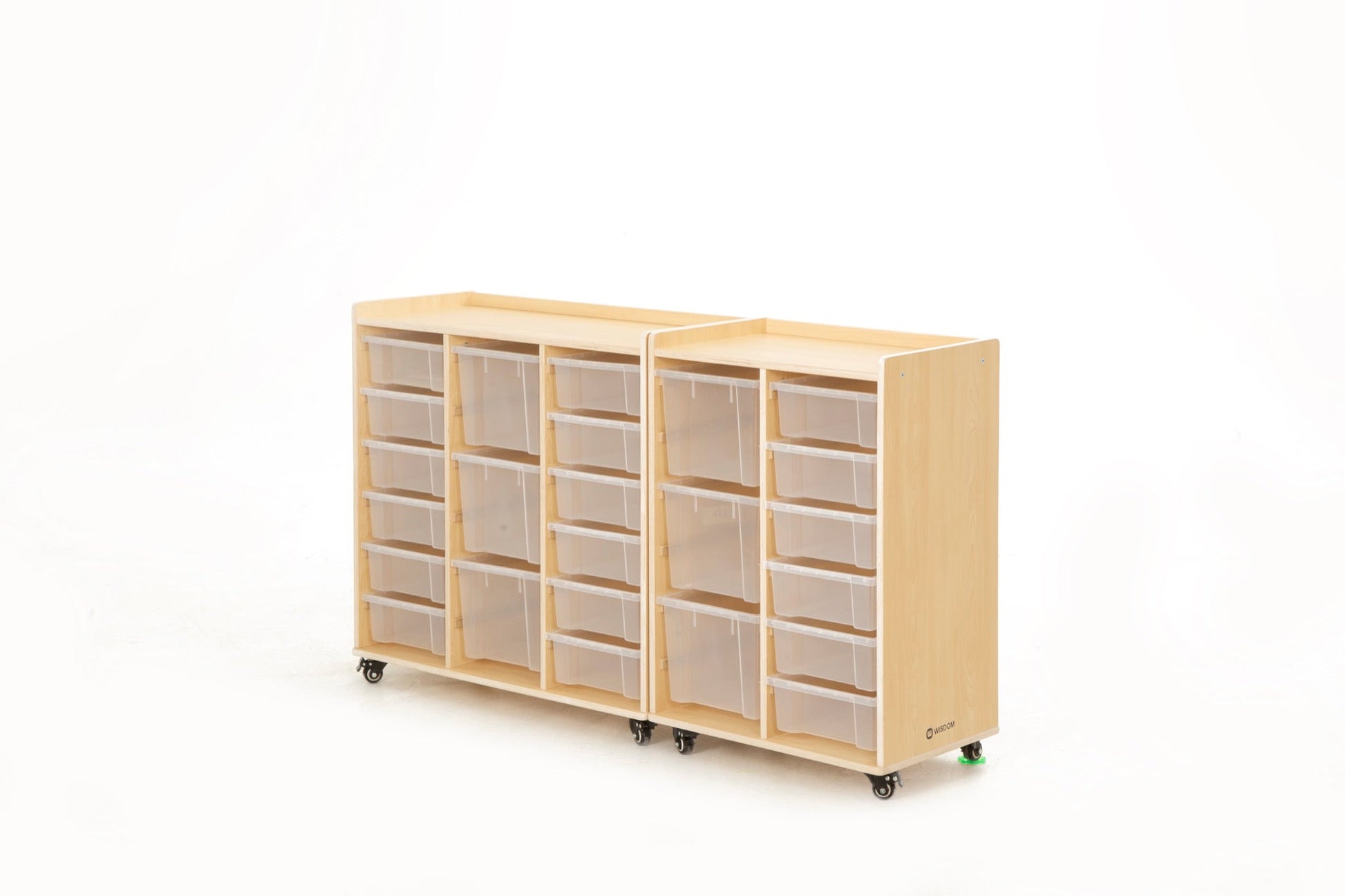 Wisdom - Opbergkast op wieltjes met 15 bakken (12 klein, 3 groot) - Playlaan