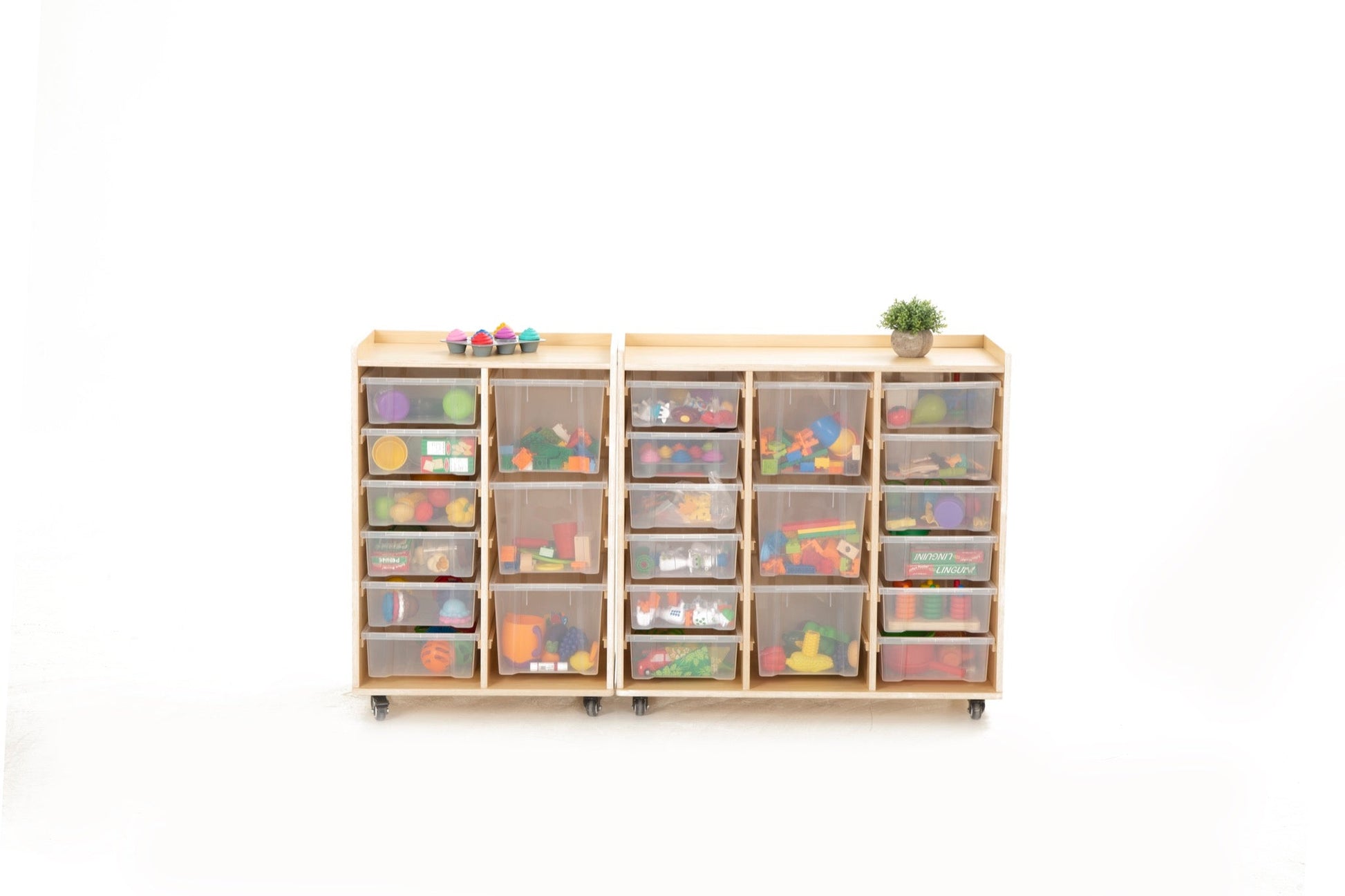 Wisdom - Opbergkast op wieltjes met 15 bakken (12 klein, 3 groot) - Playlaan
