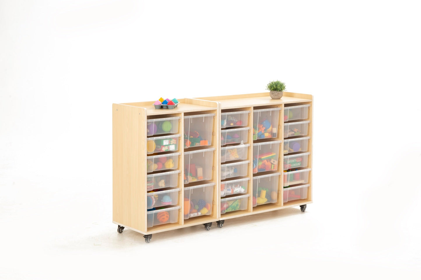 Wisdom - Opbergkast op wieltjes met 15 bakken (12 klein, 3 groot) - Playlaan