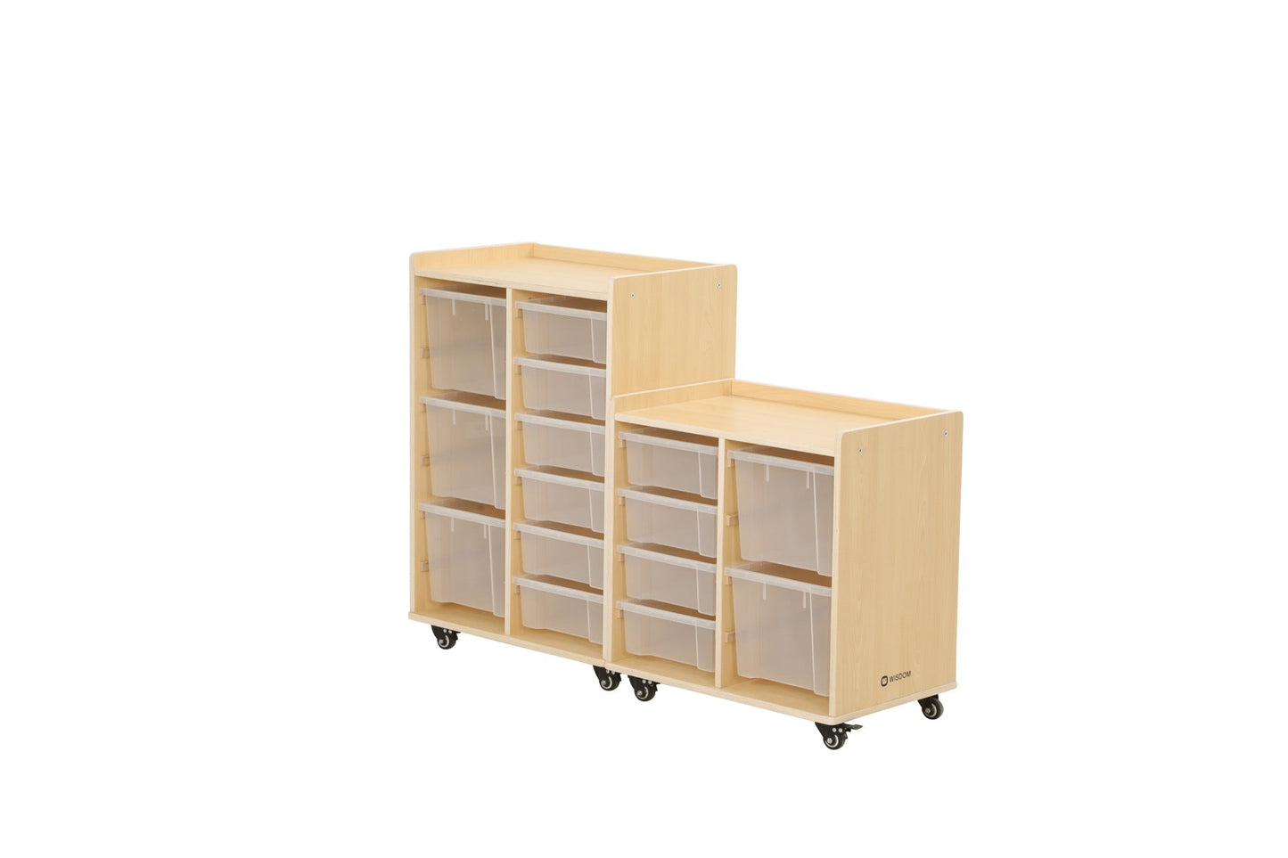 Wisdom - Opbergkast op wieltjes met 9 bakken (6 klein, 3 groot) - Playlaan