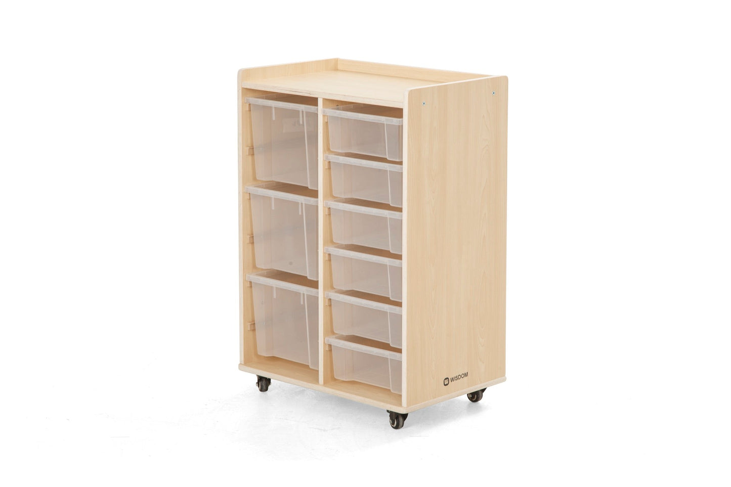 Wisdom - Opbergkast op wieltjes met 9 bakken (6 klein, 3 groot) - Playlaan