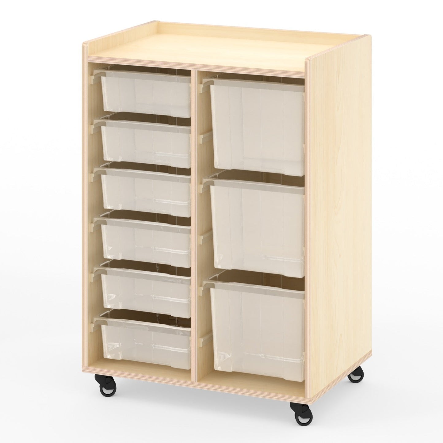 Wisdom - Opbergkast op wieltjes met 9 bakken (6 klein, 3 groot) - Playlaan
