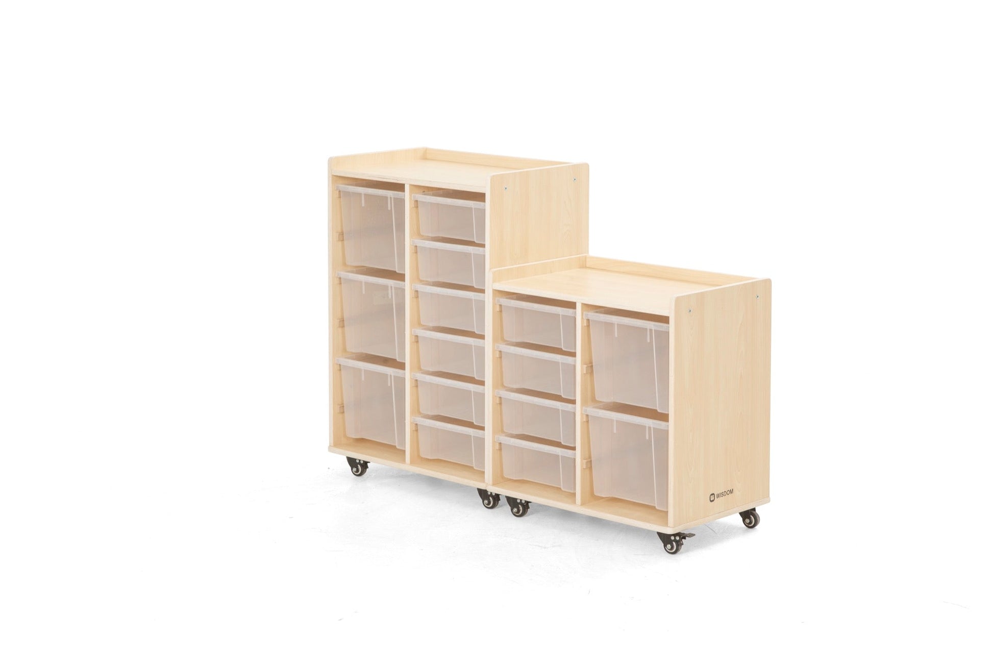 Wisdom - Opbergkast op wieltjes met 9 bakken (6 klein, 3 groot) - Playlaan