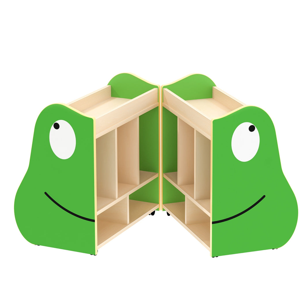Wisdom - Opvouwbare boekenbak op wieltjes Kikker - Playlaan