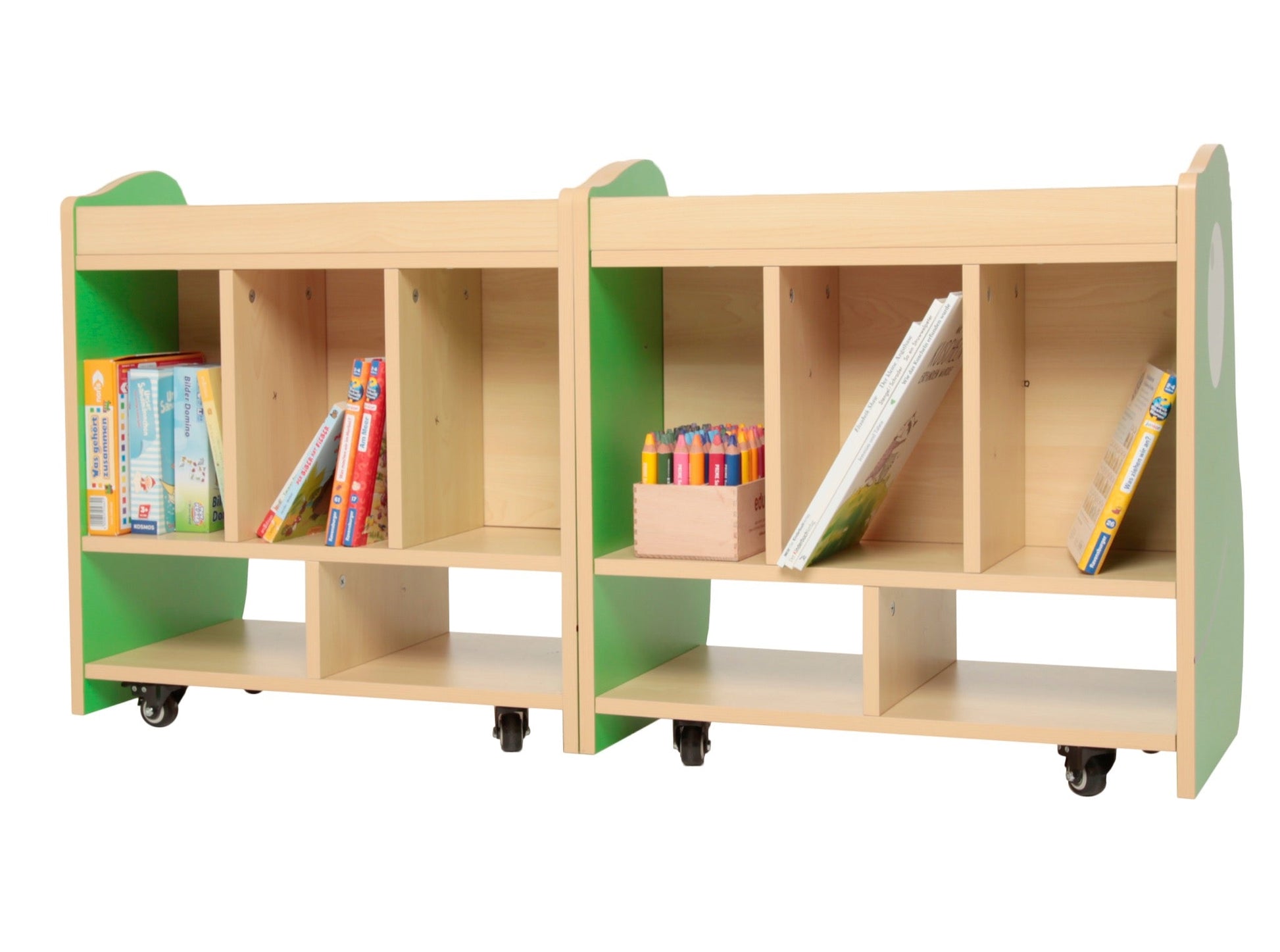 Wisdom - Opvouwbare boekenbak op wieltjes Kikker - Playlaan