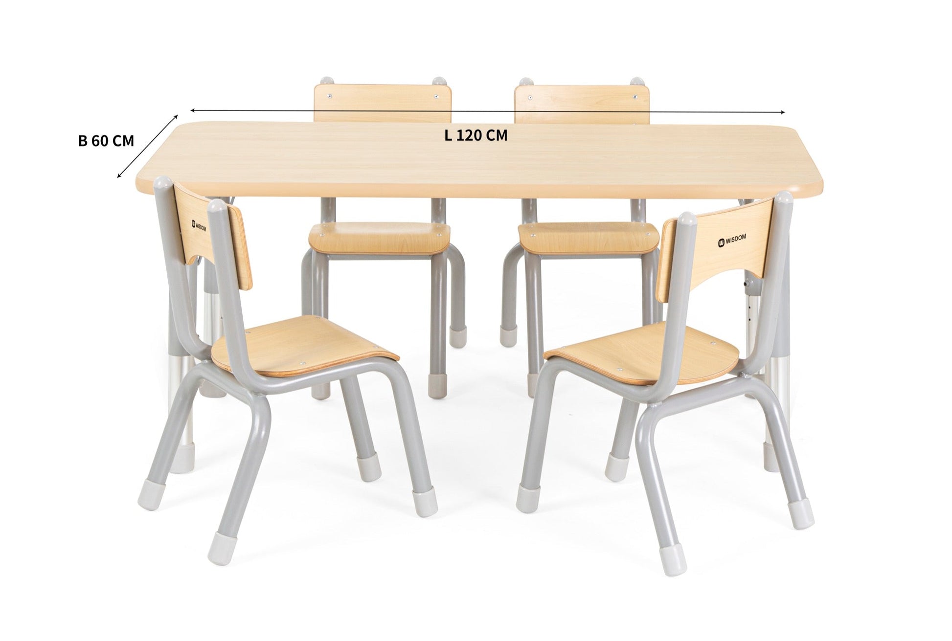 Wisdom - Rechthoekige tafel voor klaslokaal verstelbaar - Owlaf - Playlaan