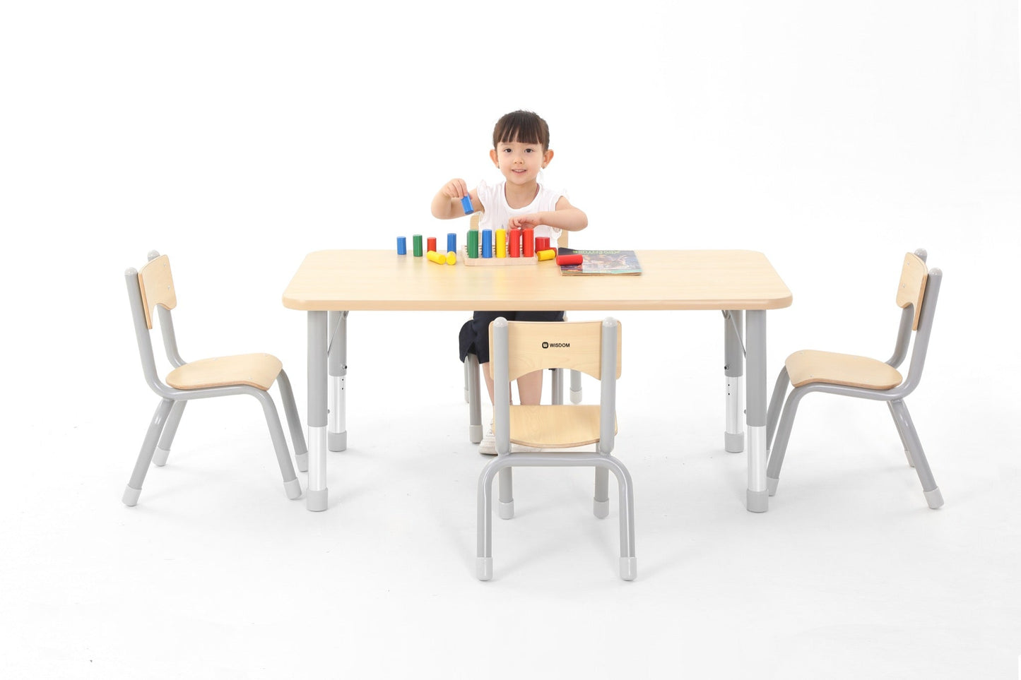 Wisdom - Rechthoekige tafel voor klaslokaal verstelbaar - Owlaf - Playlaan