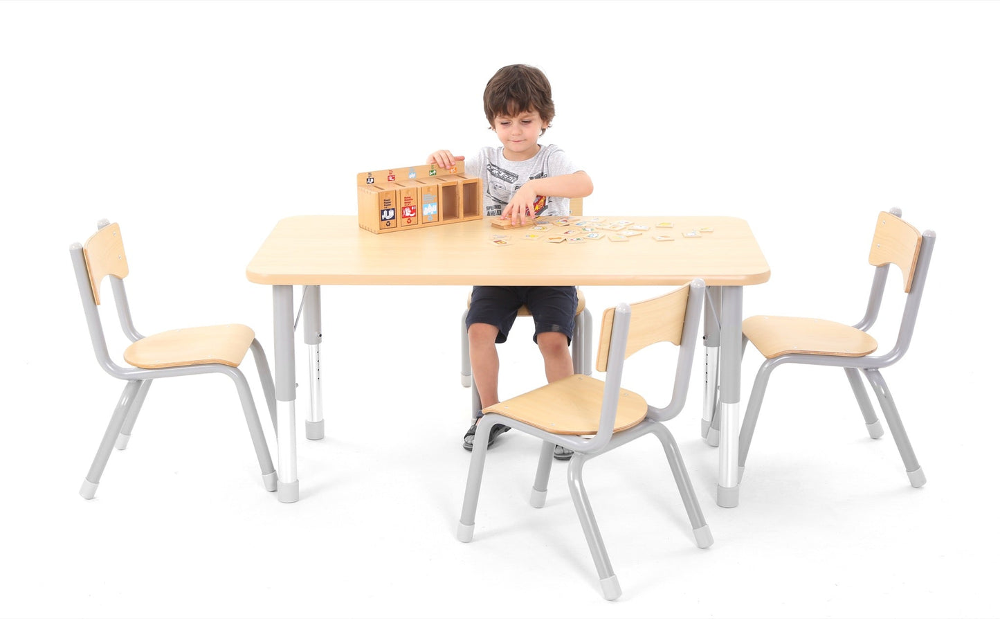 Wisdom - Rechthoekige tafel voor klaslokaal verstelbaar - Owlaf - Playlaan