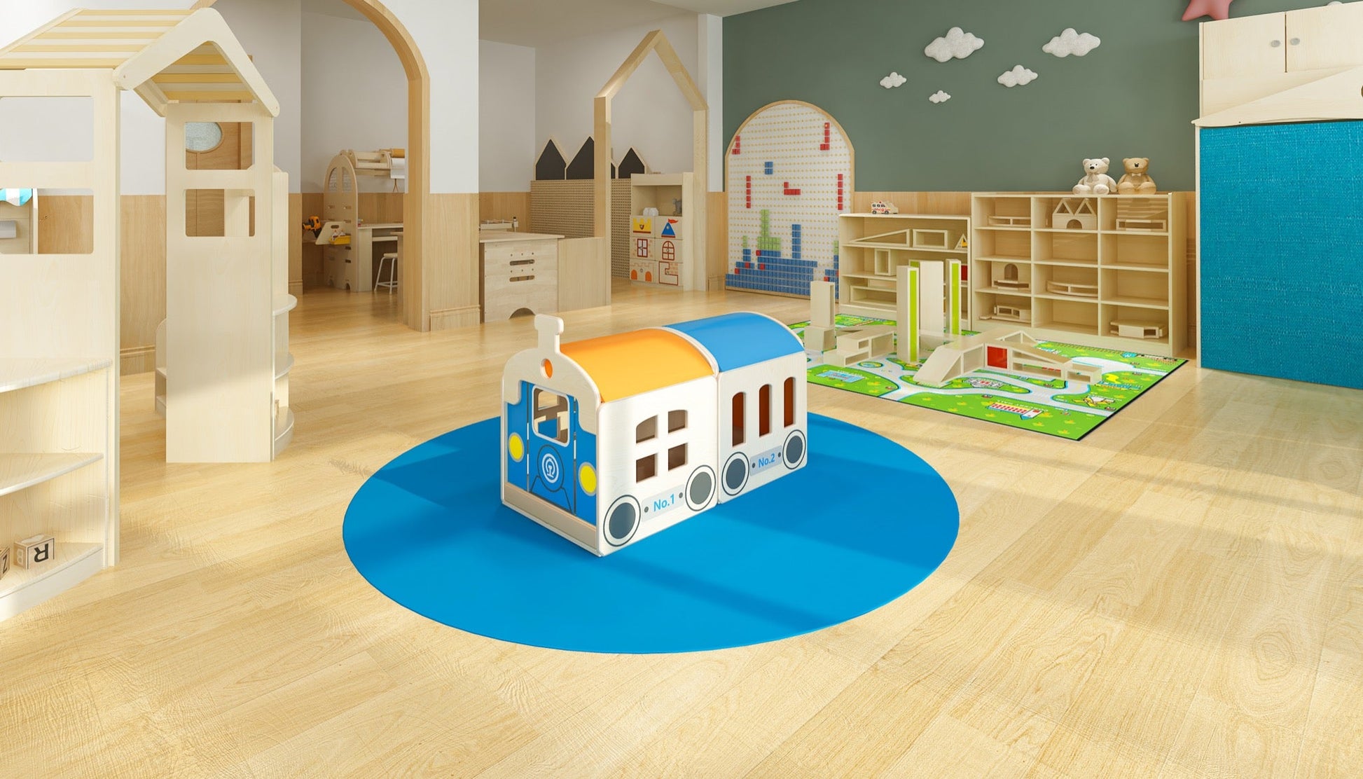 Wisdom - Rond vloerkleed - Blauw (200cm) - Playlaan