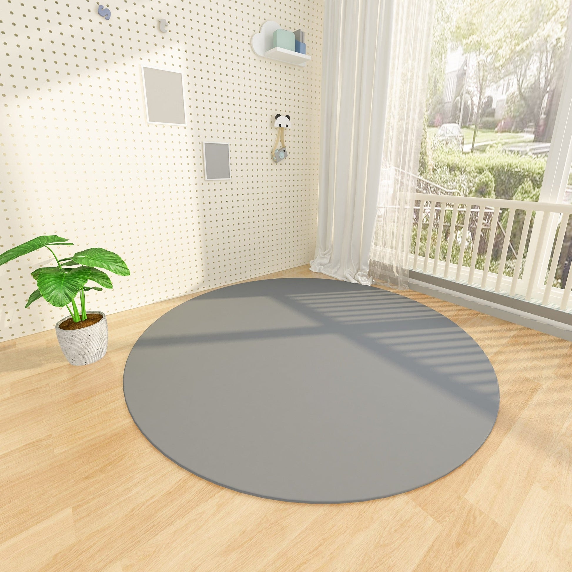 Wisdom - Rond vloerkleed - Grijs (200cm) - Playlaan