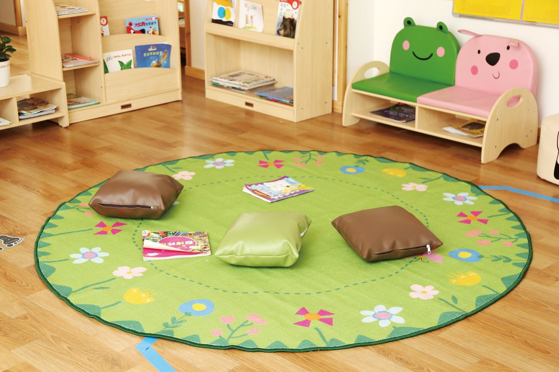 Wisdom - Rond vloerkleed met bloemenweide print (Ø 200cm) - Playlaan