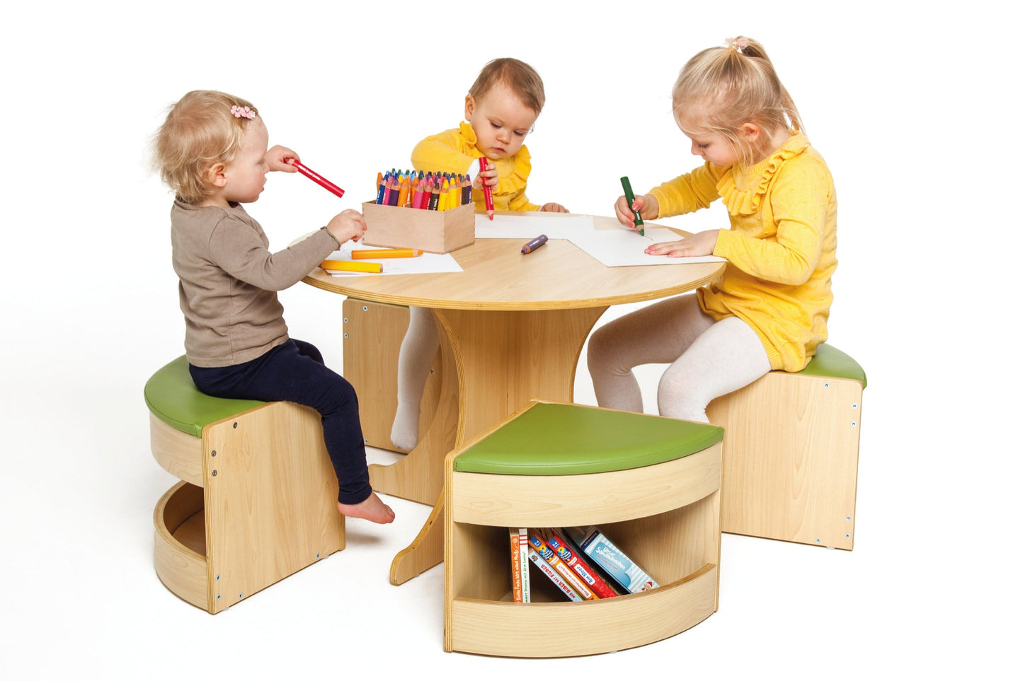 Wisdom - Ronde tafel met krukken – 5 - delige set - Playlaan