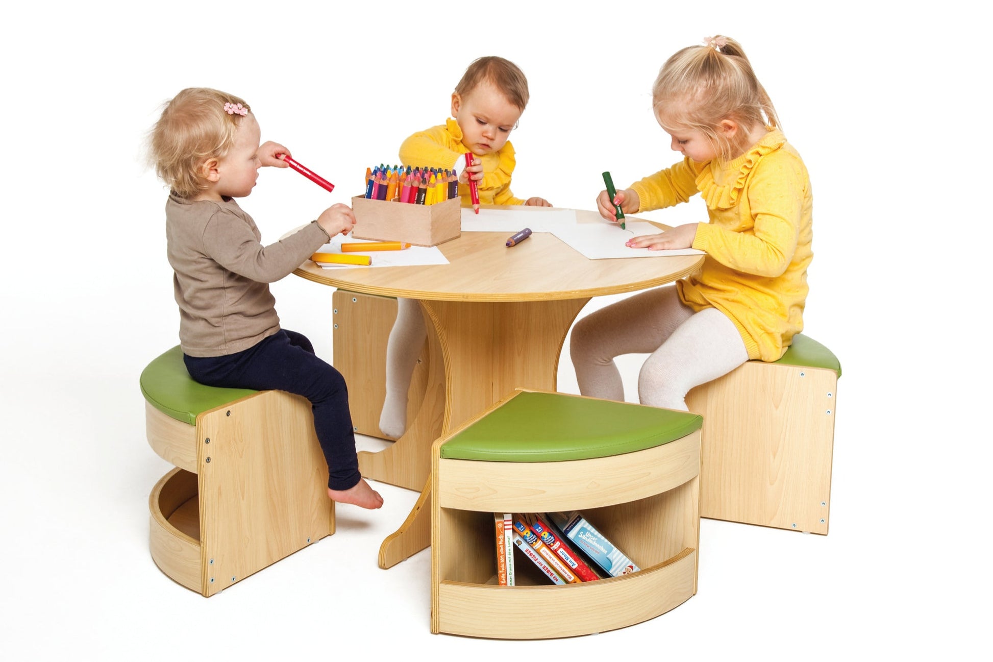 Wisdom - Ronde tafel met krukken – 5 - delige set - Playlaan