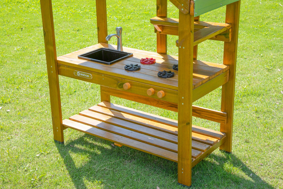 Wisdom - Speelkeuken voor buiten met dak (werkhoogte 55 cm) - Playlaan