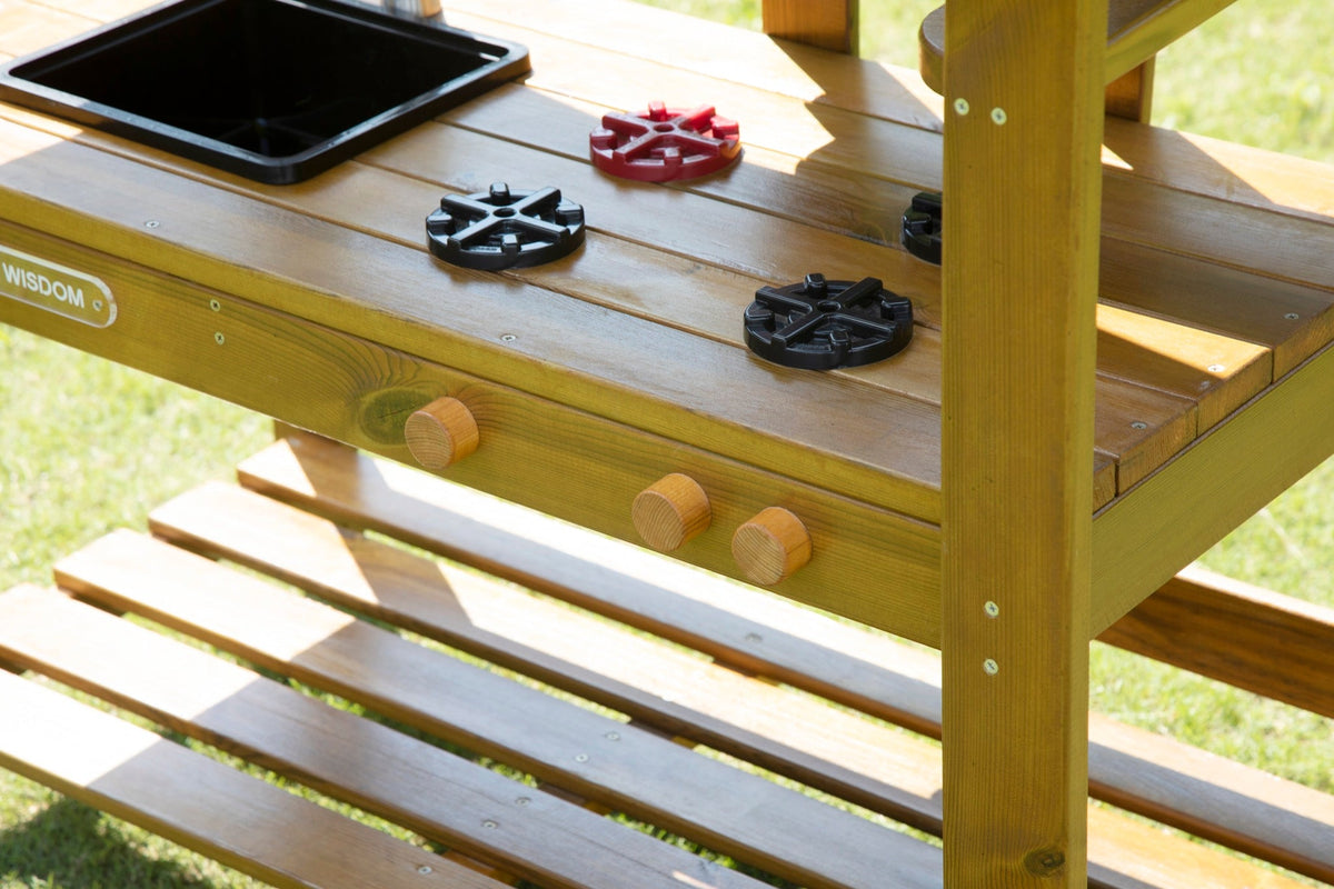 Wisdom - Speelkeuken voor buiten met dak (werkhoogte 55 cm) - Playlaan