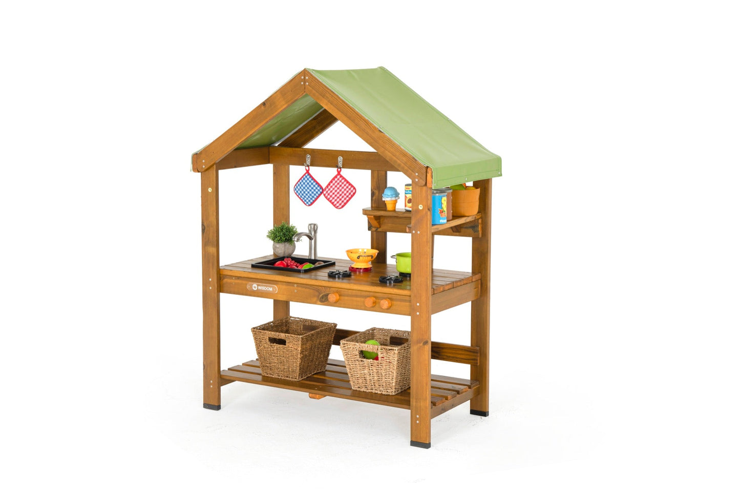 Wisdom - Speelkeuken voor buiten met dak (werkhoogte 55 cm) - Playlaan