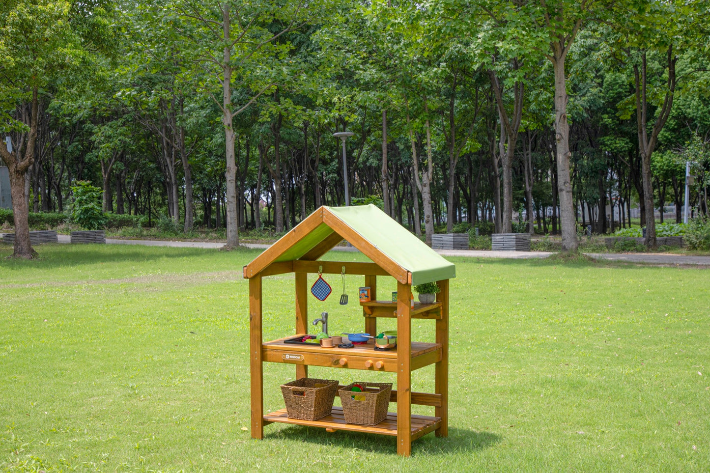 Wisdom - Speelkeuken voor buiten met dak (werkhoogte 55 cm) - Playlaan