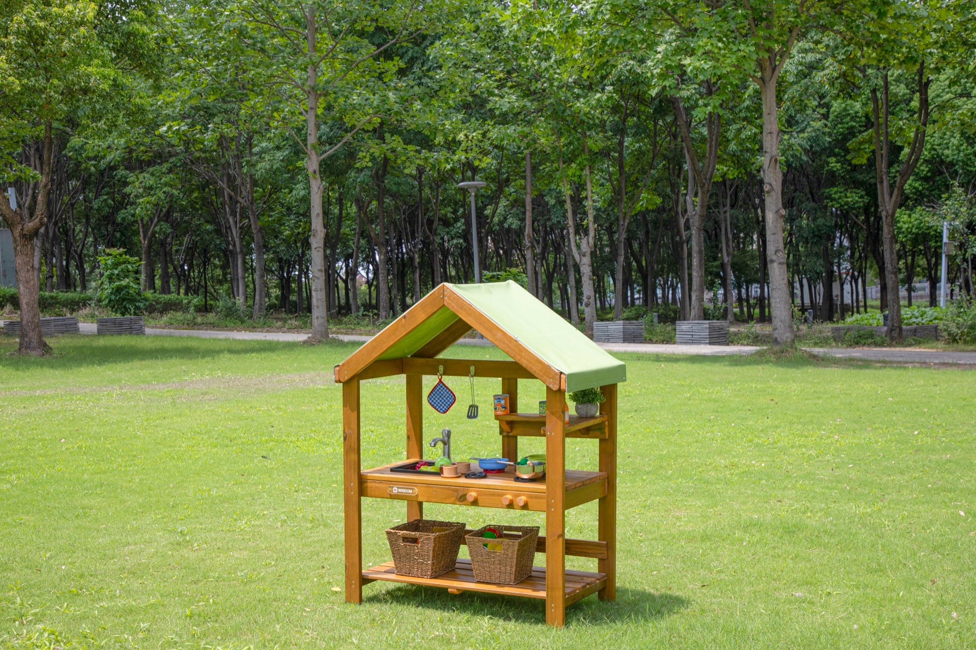 Wisdom - Speelkeuken voor buiten met dak (werkhoogte 55 cm) - Playlaan