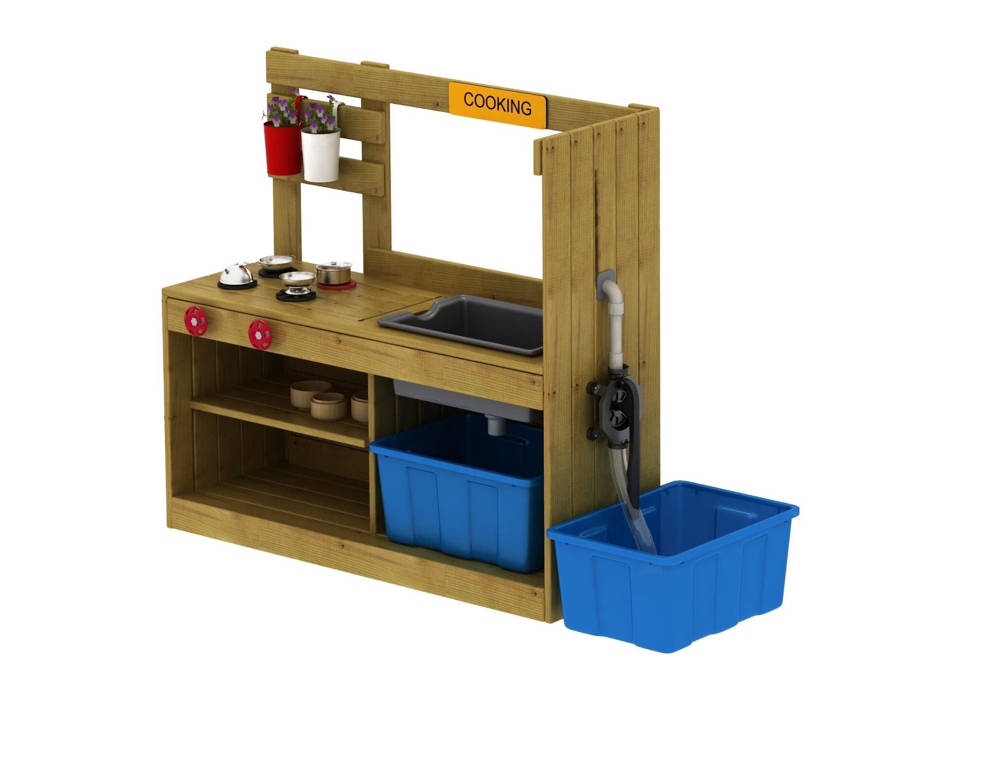 Wisdom - Speelkeuken voor buiten met waterpomp (werkhoogte 54 cm) - Playlaan