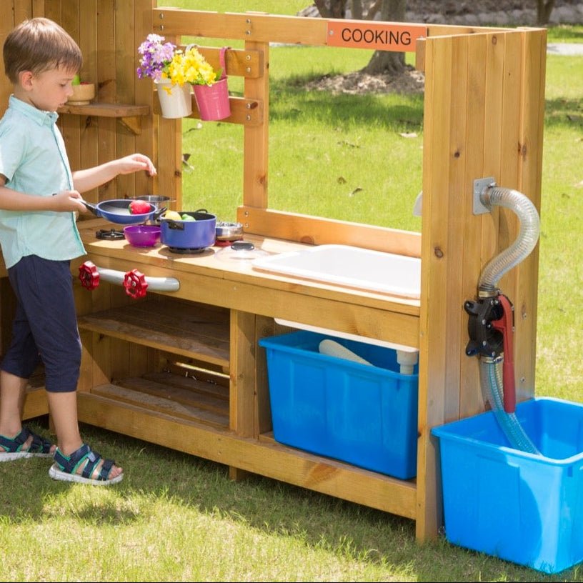 Wisdom - Speelkeuken voor buiten met waterpomp (werkhoogte 54 cm) - Playlaan