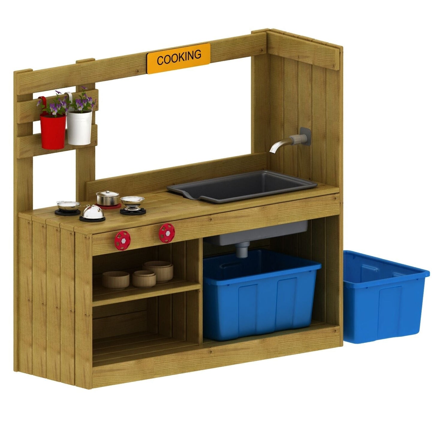 Wisdom - Speelkeuken voor buiten met waterpomp (werkhoogte 54 cm) - Playlaan