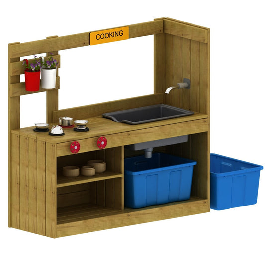 Wisdom - Speelkeuken voor buiten met waterpomp (werkhoogte 54 cm) - Playlaan