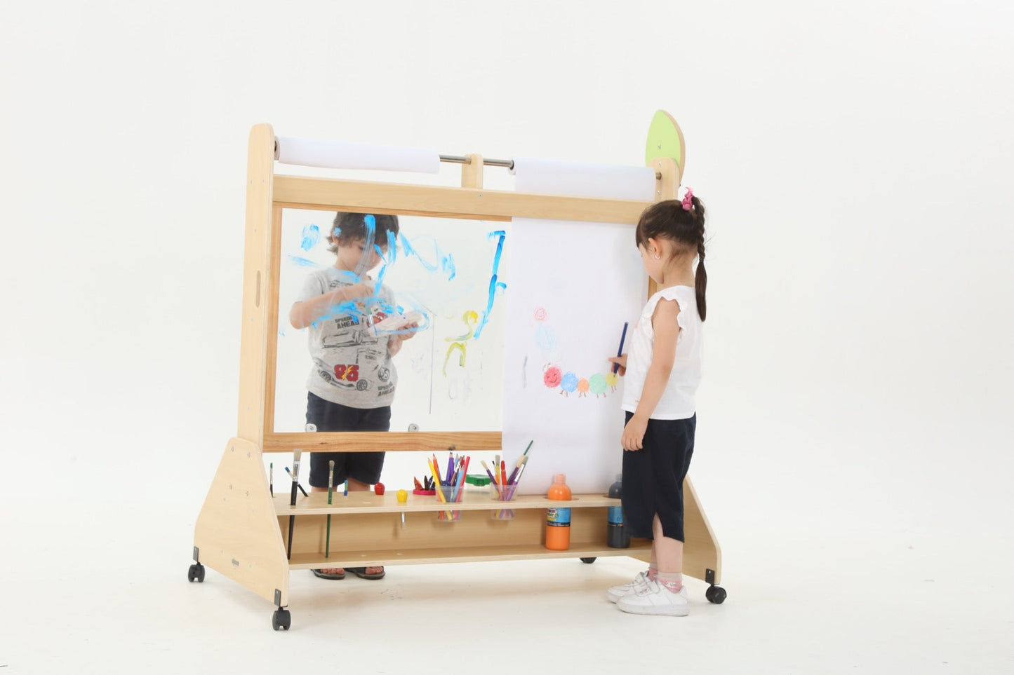 Wisdom - Transparante schildersezel op wieltjes - Playlaan