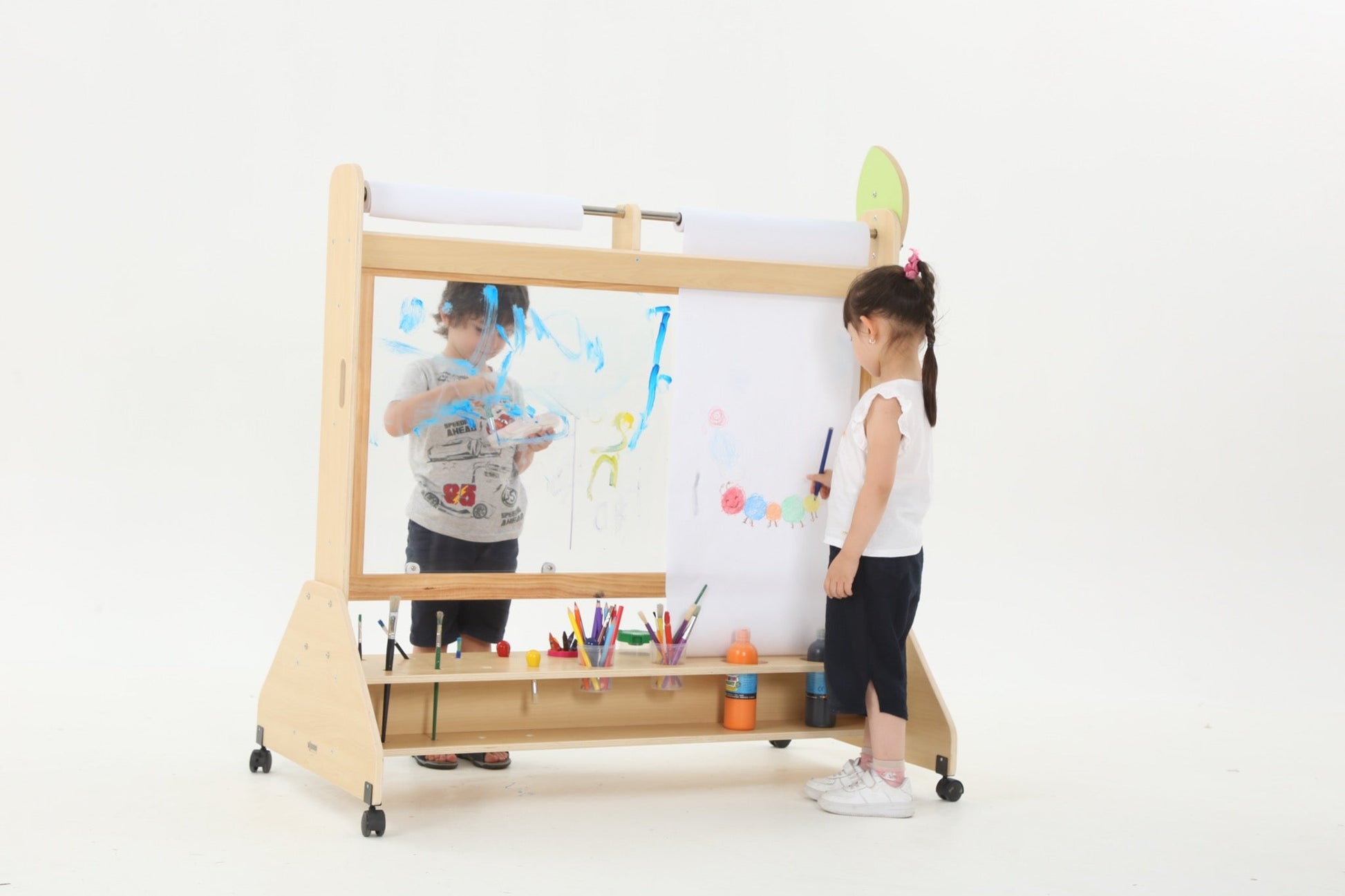 Wisdom - Transparante schildersezel op wieltjes - Playlaan