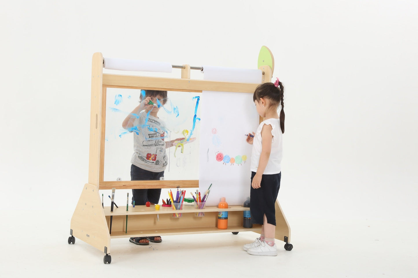 Wisdom - Transparante schildersezel op wieltjes - Playlaan