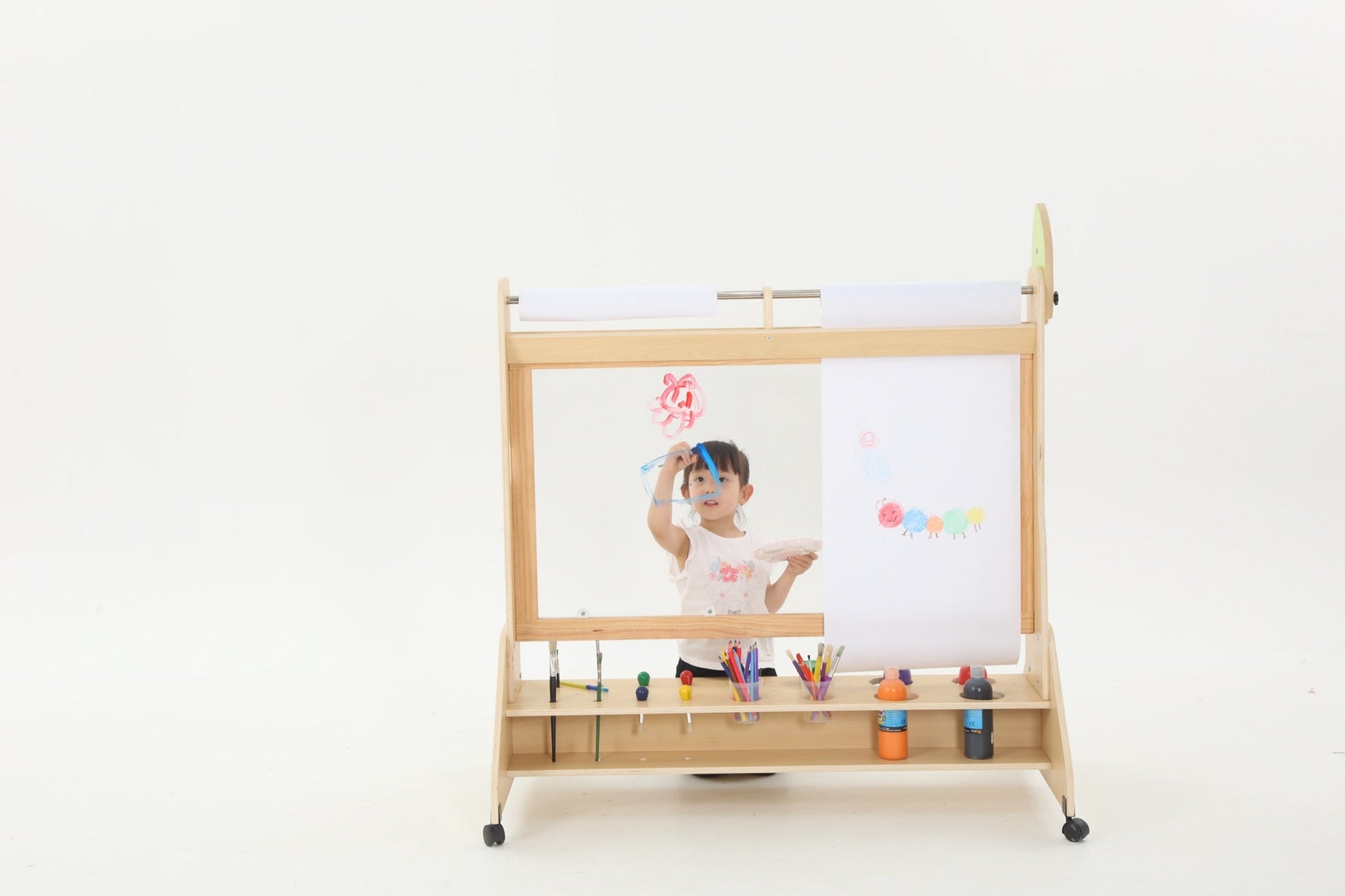 Wisdom - Transparante schildersezel op wieltjes - Playlaan