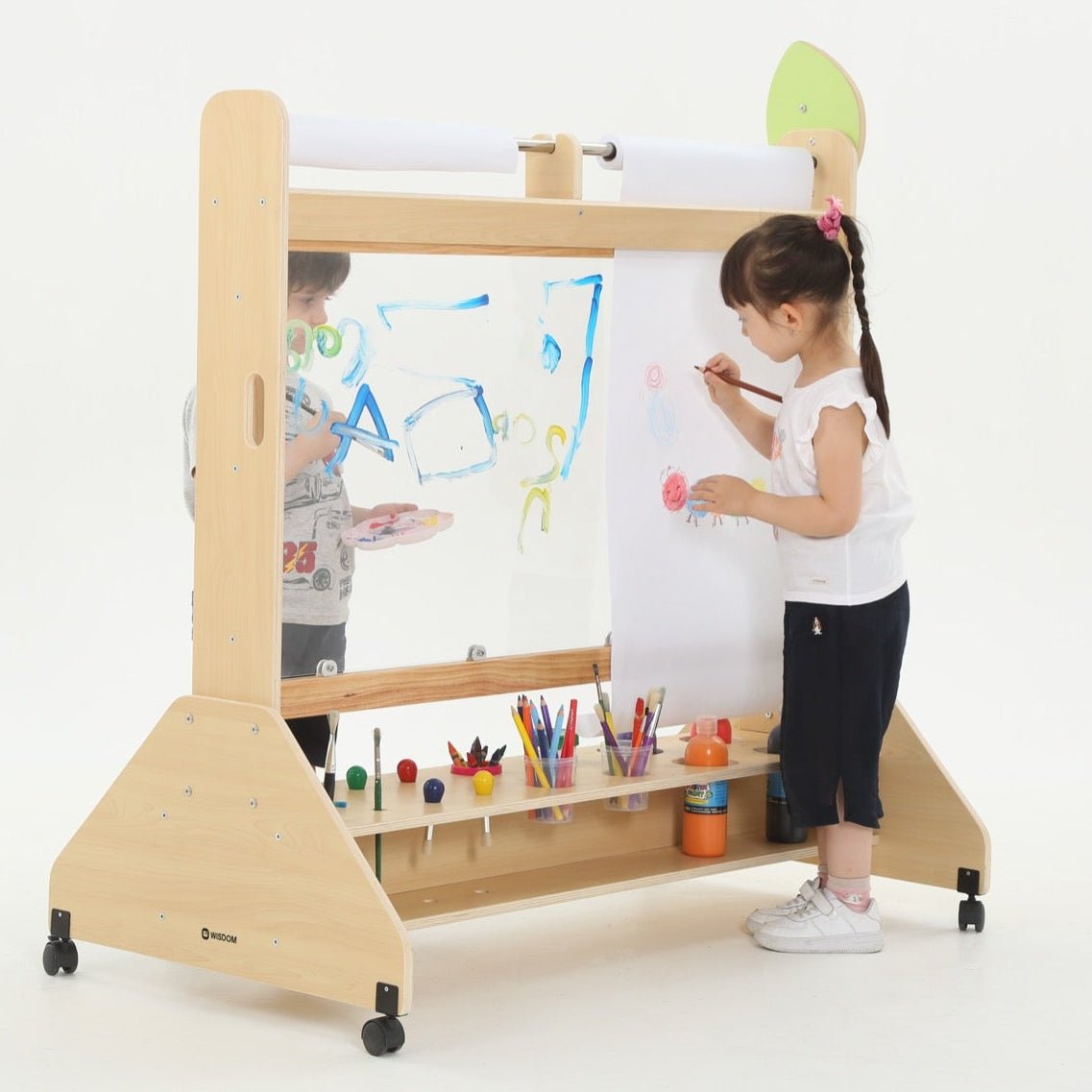 Wisdom - Transparante schildersezel op wieltjes - Playlaan