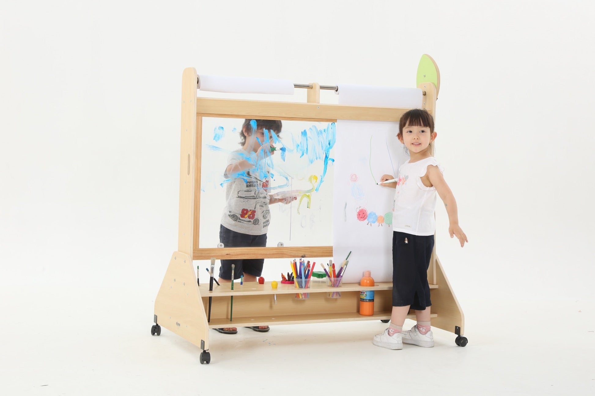 Wisdom - Transparante schildersezel op wieltjes - Playlaan