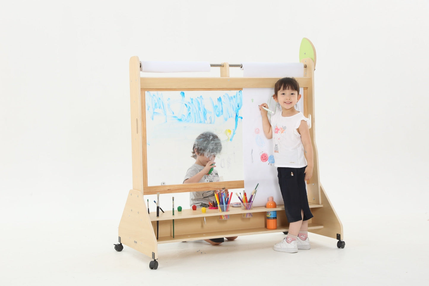 Wisdom - Transparante schildersezel op wieltjes - Playlaan