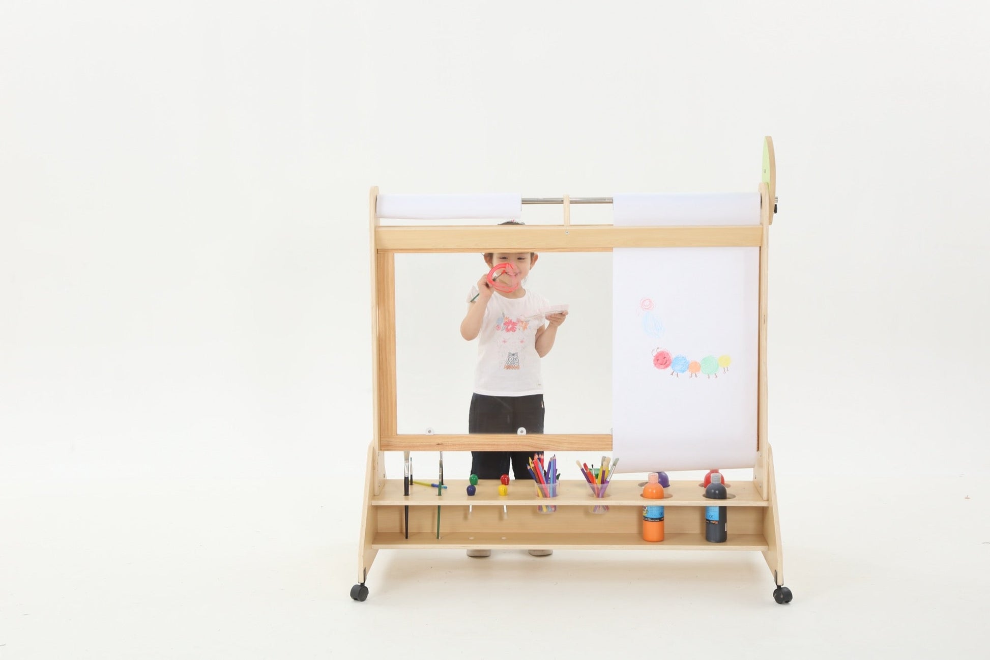 Wisdom - Transparante schildersezel op wieltjes - Playlaan