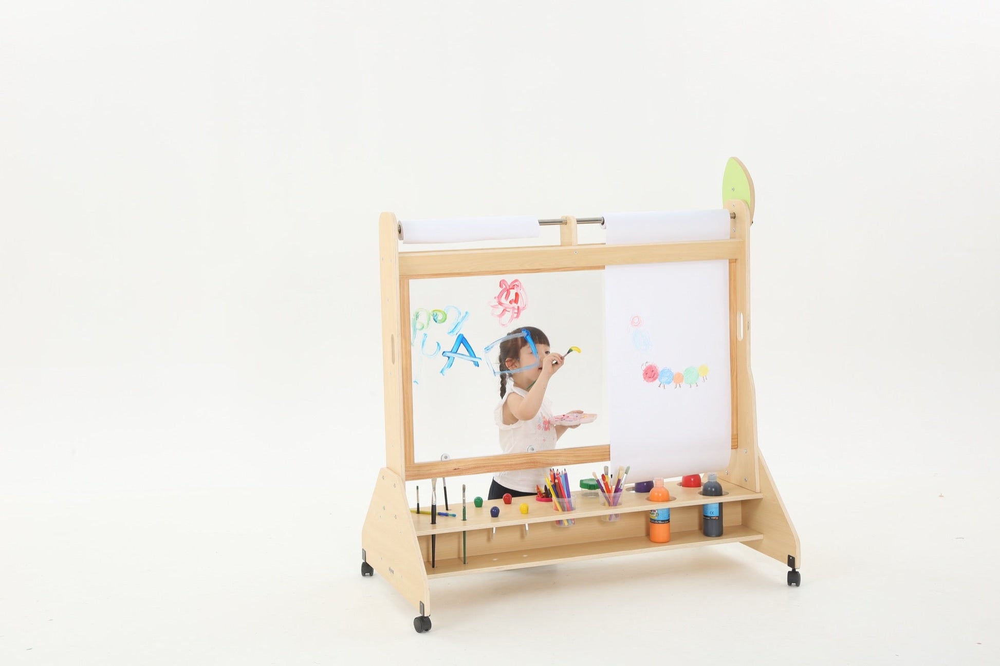 Wisdom - Transparante schildersezel op wieltjes - Playlaan