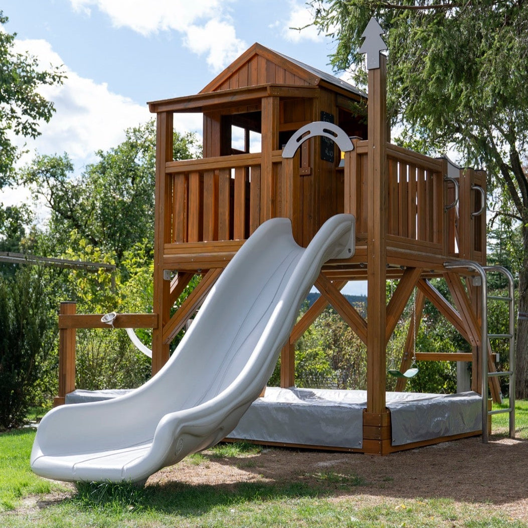 Wisdom - Wisdom - MULITFUNCTIONAL PLAYHOUSE glijbaan, schommel, zandbak - Limited Edition - Playlaan