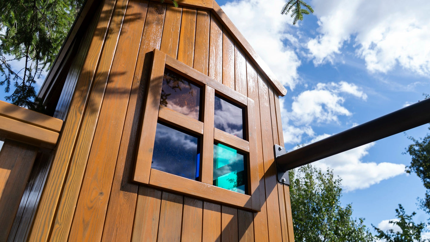 Wisdom - Wisdom - MULITFUNCTIONAL PLAYHOUSE glijbaan, schommel, zandbak - Limited Edition - Playlaan