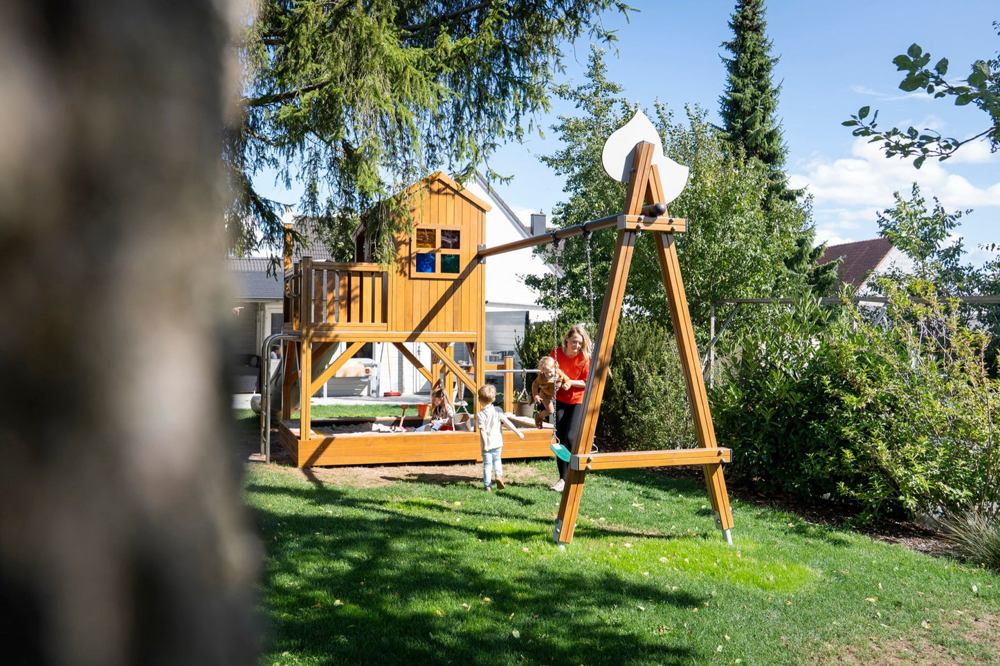 Wisdom - Wisdom - MULITFUNCTIONAL PLAYHOUSE glijbaan, schommel, zandbak - Limited Edition - Playlaan