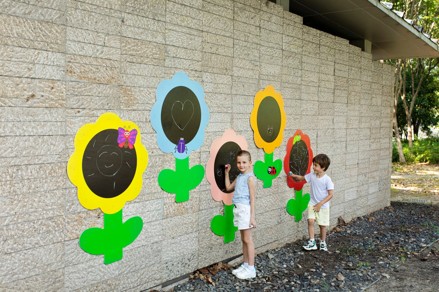 Wisdom - Wisdom - Outdoor krijt - en tekenborden met bloemenmotief – set van 5 - Playlaan