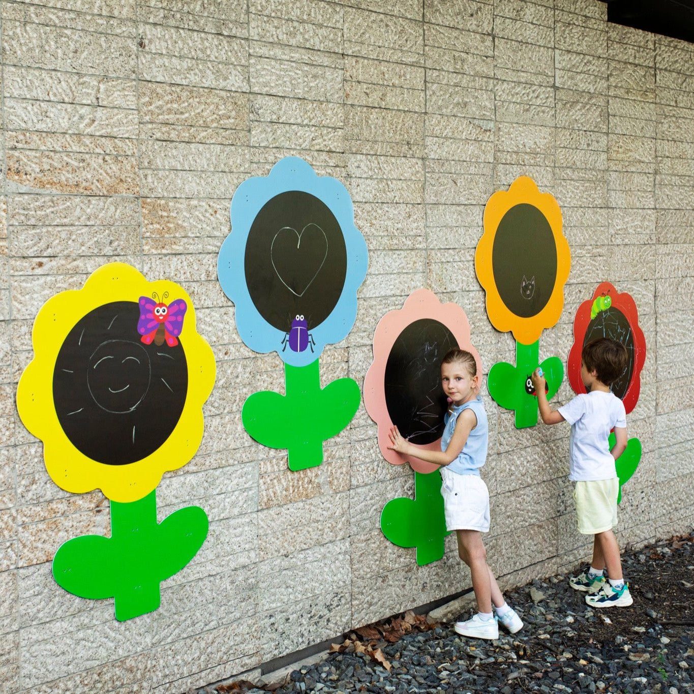 Wisdom - Wisdom - Outdoor krijt - en tekenborden met bloemenmotief – set van 5 - Playlaan
