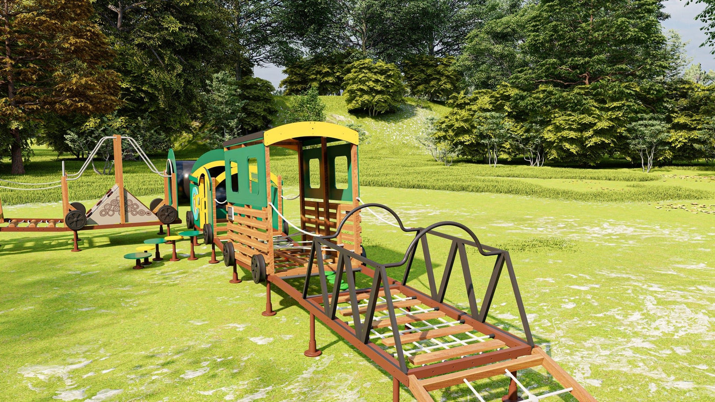 Wisdom - Wisdom - Trein speelset met kruiptunnel – 12 - delig - Playlaan