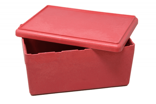 Wissner - RE - Wood® Box with lid 25 x 18 x 11,5 cm - 4 l, Red colour, in cardboard box - Playlaan