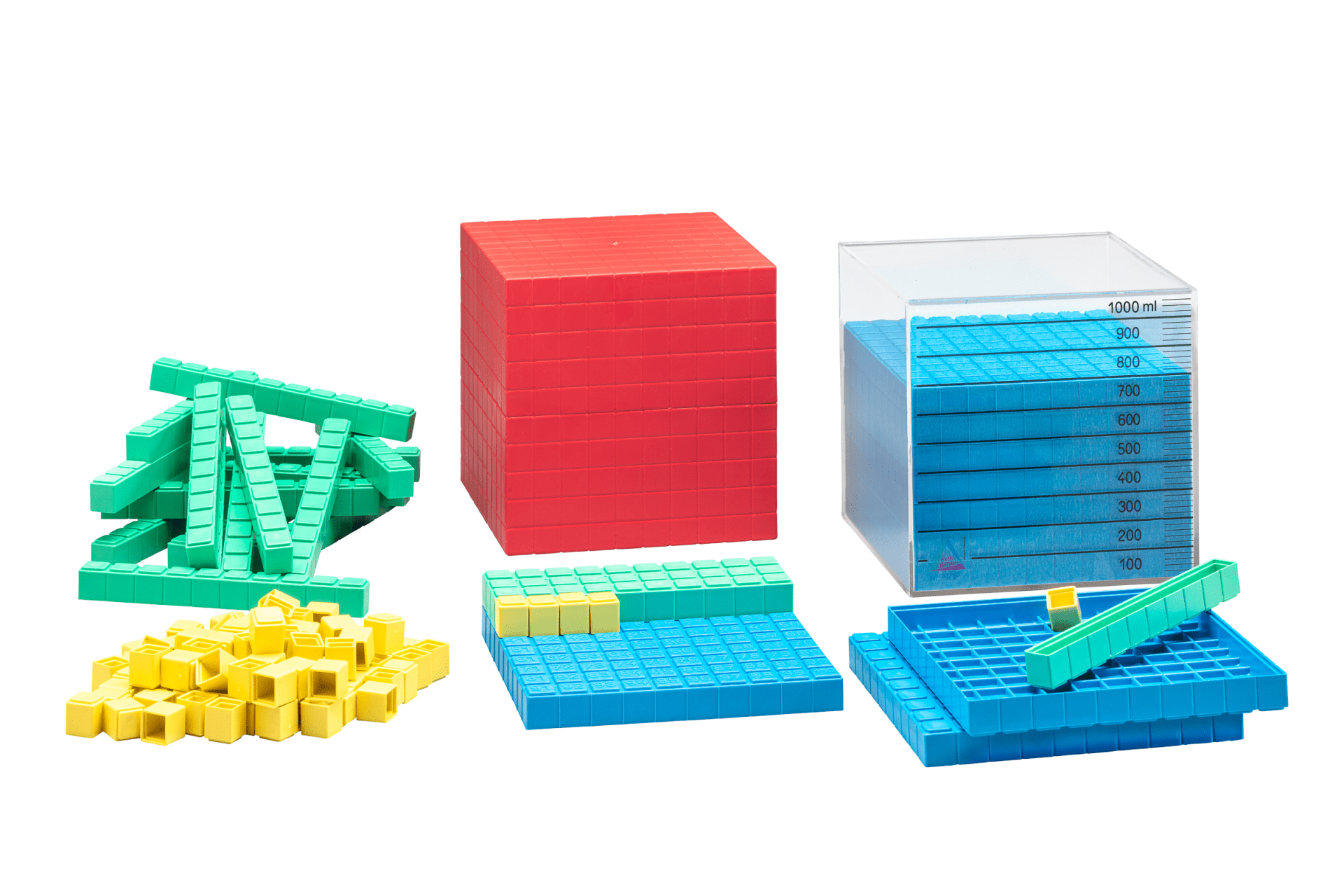Wissner - Wissner - MAB rekenmateriaal met kubieke decimeter set 132 - delig - Playlaan