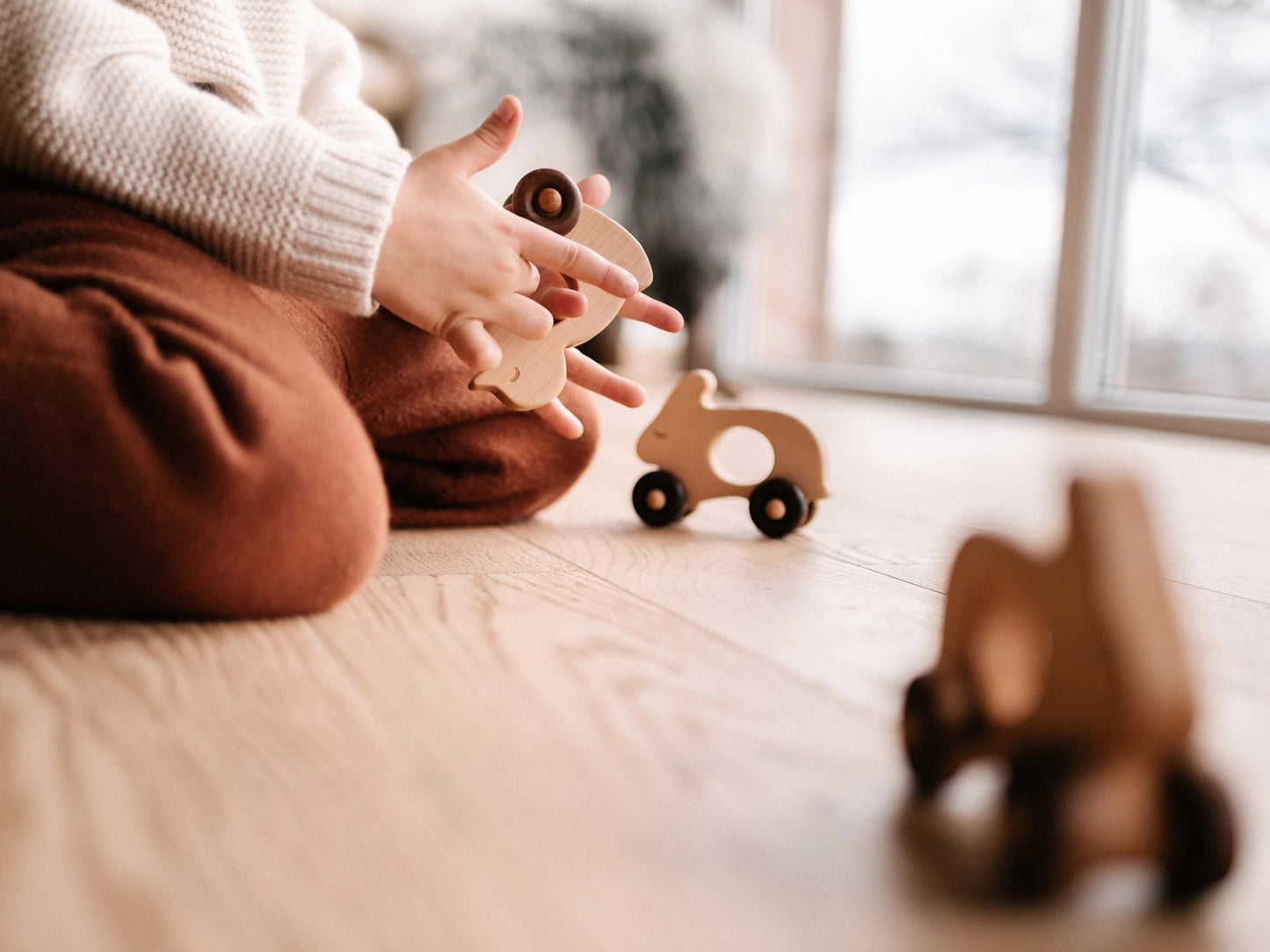 Wooden Story - Houten Auto Konijntje - Playlaan